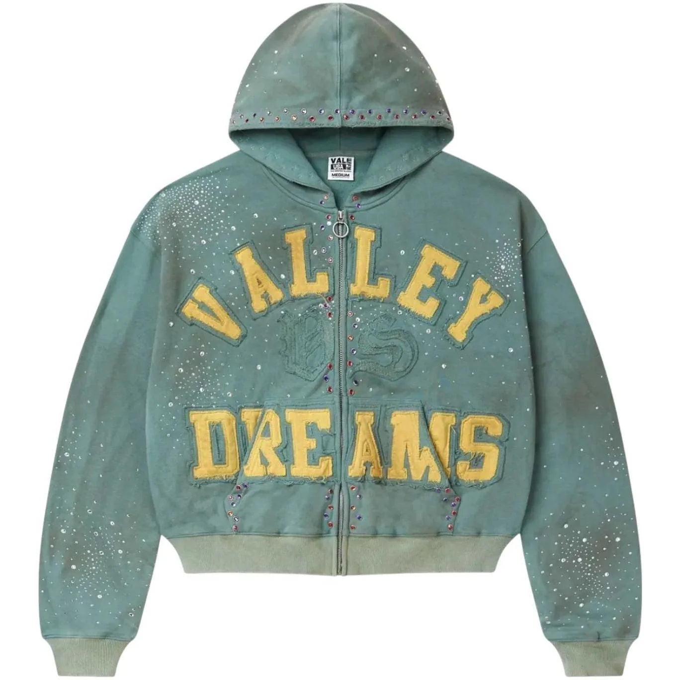 Vale Classico Rhinestone Zip Up Hoodie