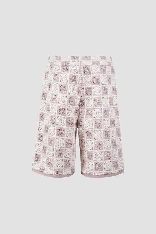 Thc Flower Pattern Crochet Shorts