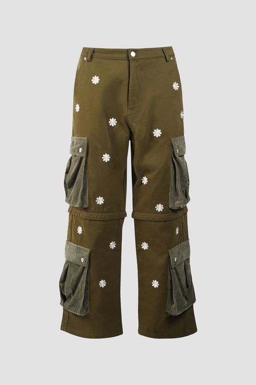 Thc Flower Detachable Cargos Pants