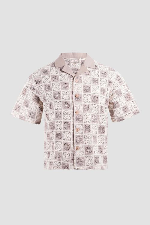 Thc Flower Pattern Crochet Button Up