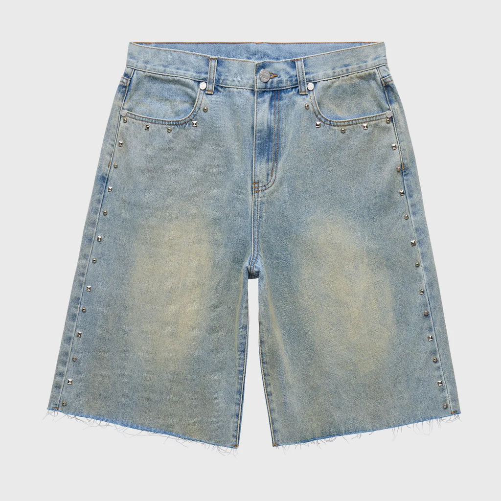 Homme Femme Studded Denim Shorts