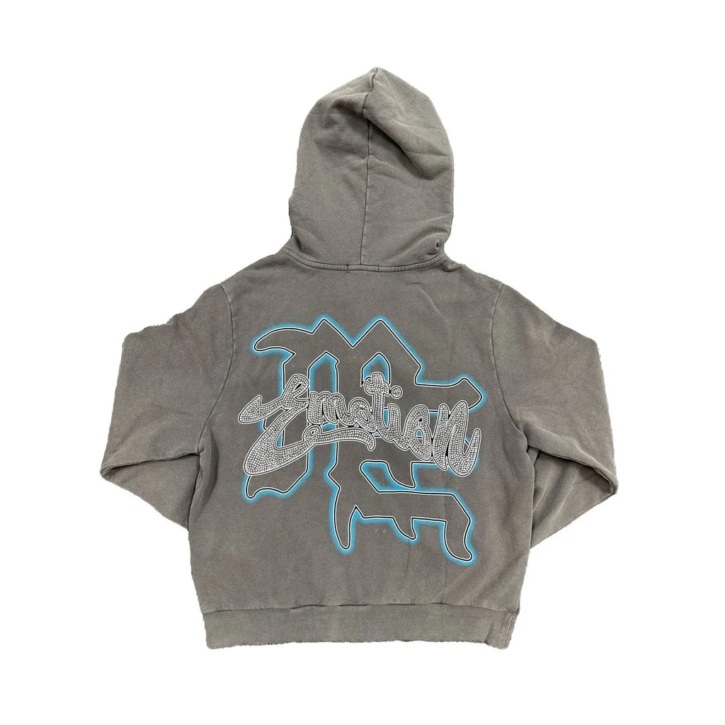 Mixed Emotion Blind Angel Rhinestone Hoodie