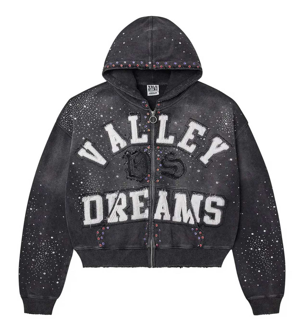 Vale Classico Rhinestone Zip Up Hoodie
