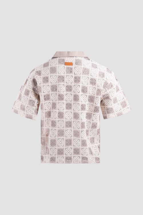 Thc Flower Pattern Crochet Button Up