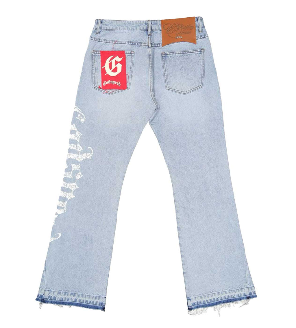 Godspeed OG Logo Flared Denim Printed