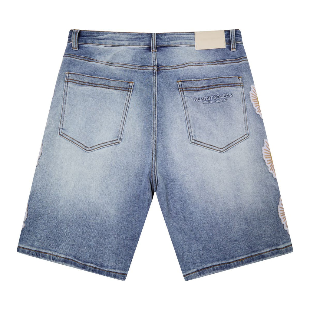Almost Sunday Sacred Heart Denim Shorts