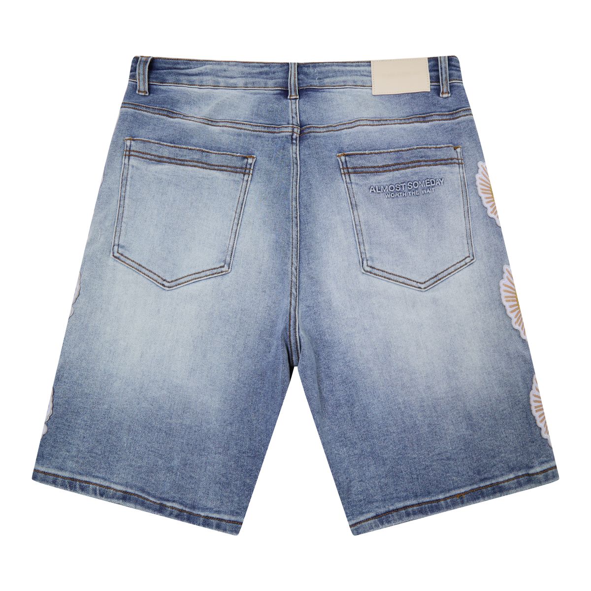 Almost Sunday Sacred Heart Denim Shorts
