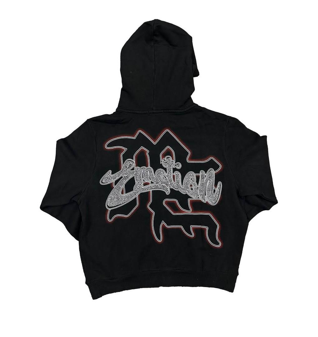 Mixed Emotion Shooting Angel Rhinestone Hoodie