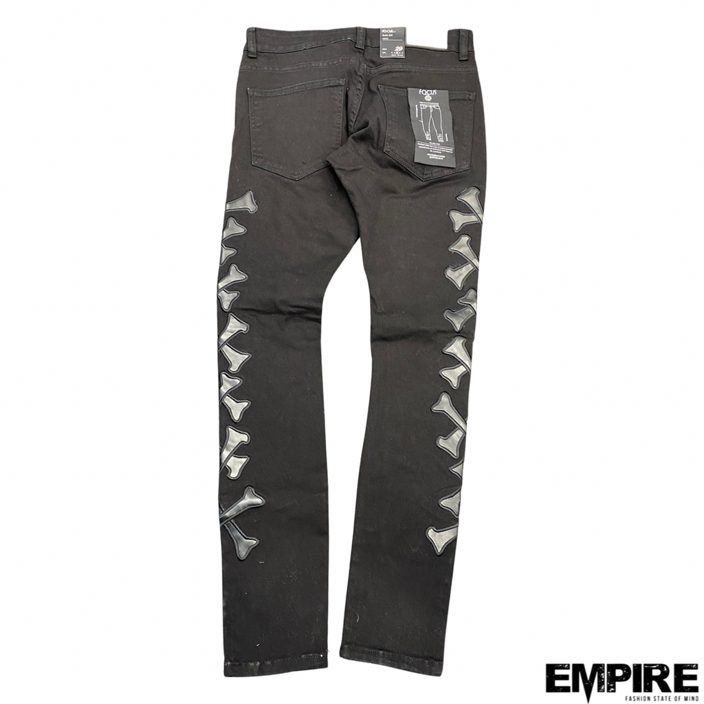 Focus Applique Bone Denim