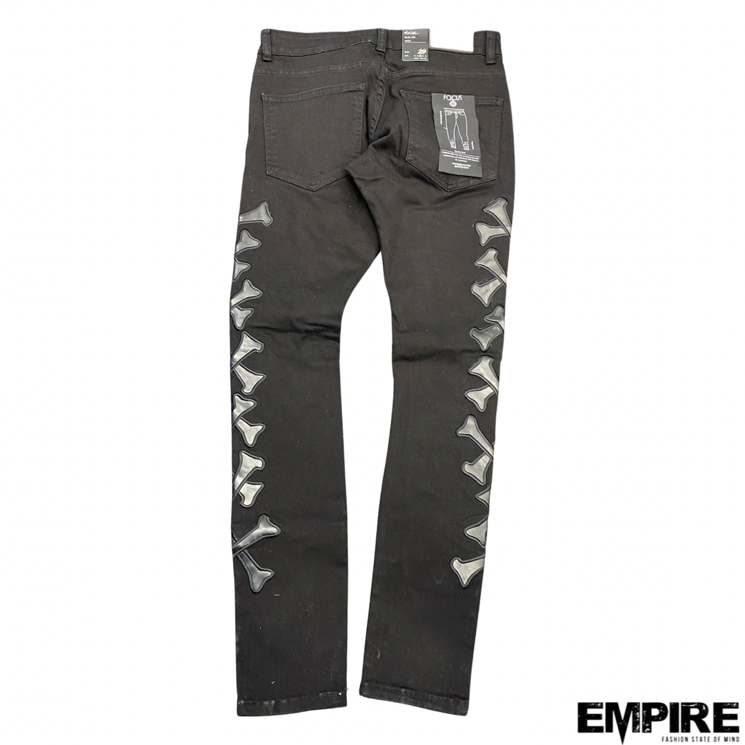 Focus Applique Bone Denim