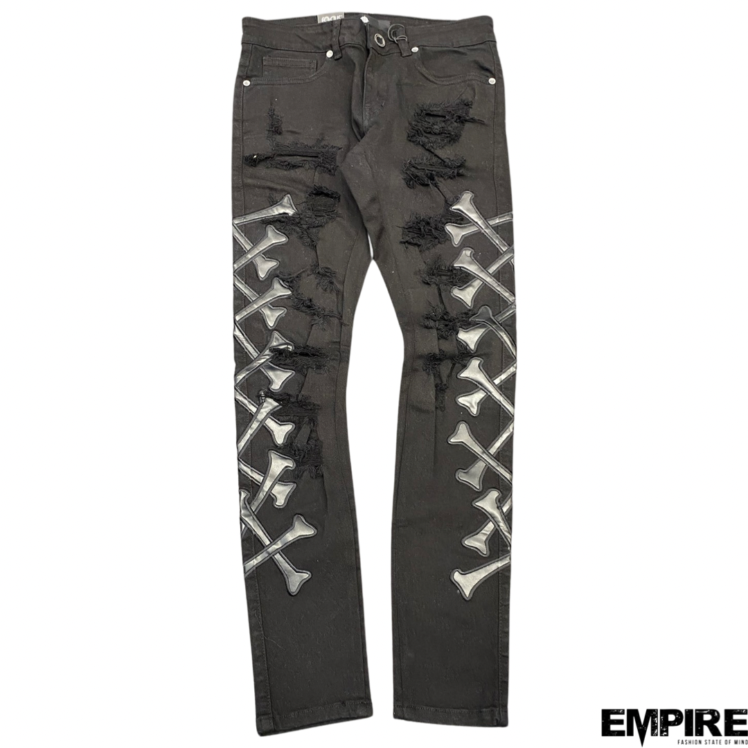 Focus Applique Bone Denim