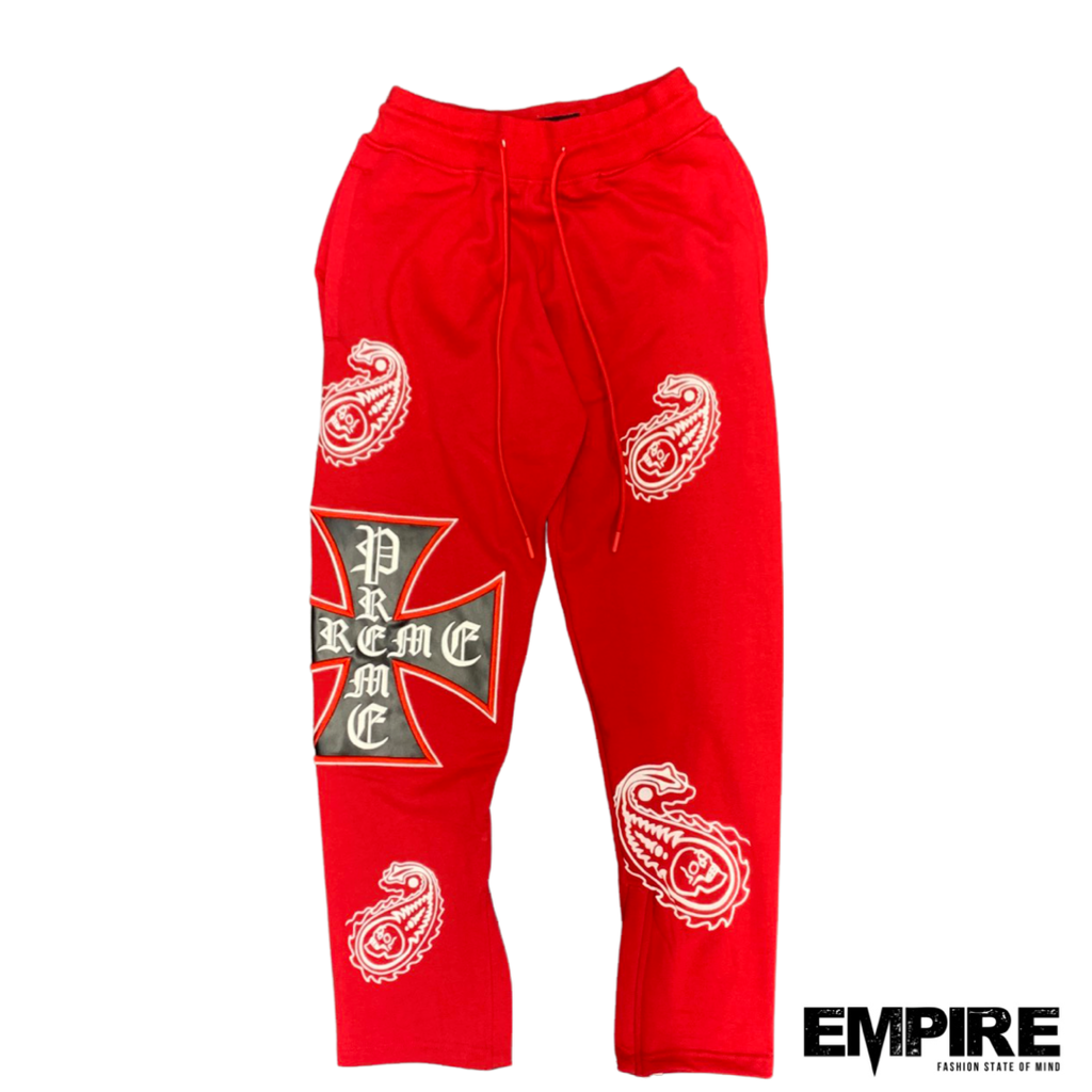 Preme Paisley Cross Sweat Pant