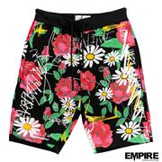 First Row Allover Rose Print Shorts